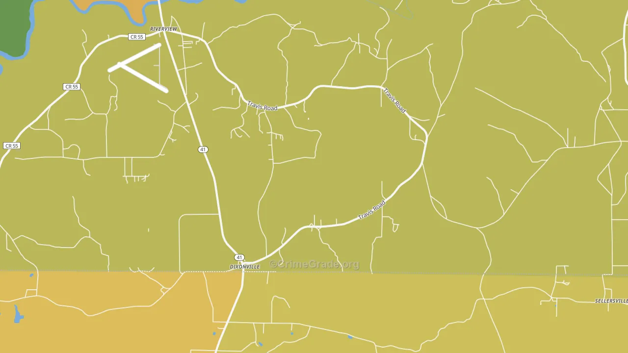 Dixonville, AL Map of Murder Rates