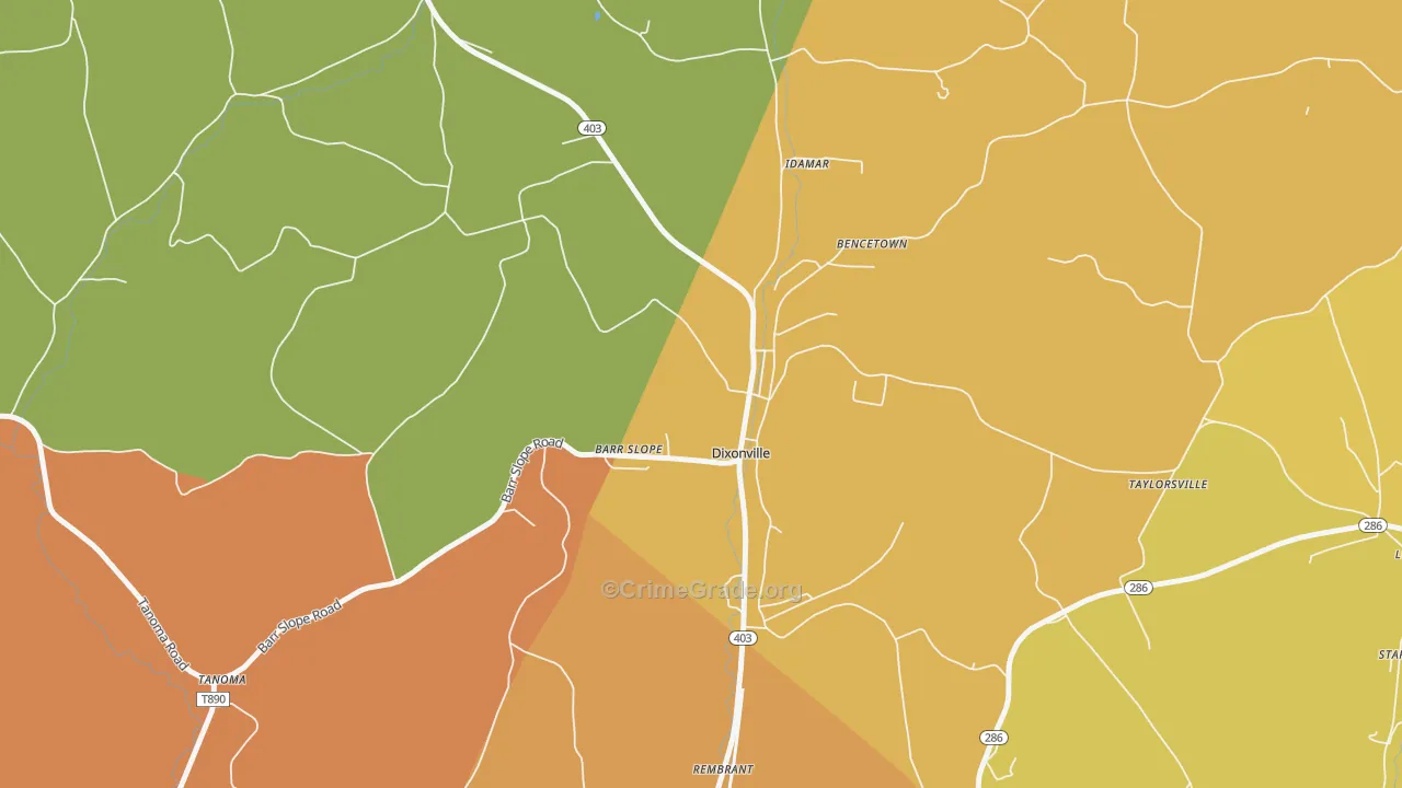 Dixonville, PA Map of Murder Rates