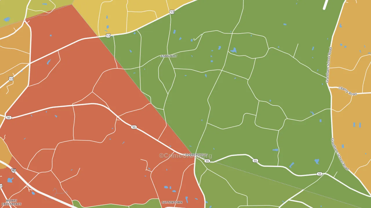 Dobbersville, NC Map of Murder Rates