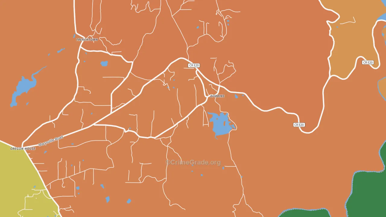 Dobbins, CA Map of Murder Rates