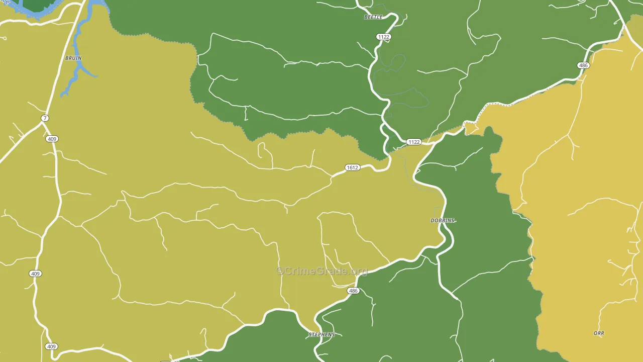 Dobbins, KY Map of Murder Rates