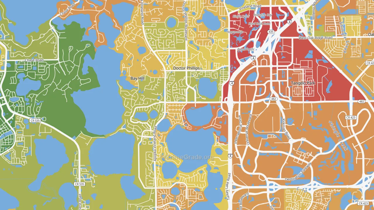 Doctor Phillips, FL Map of Murder Rates