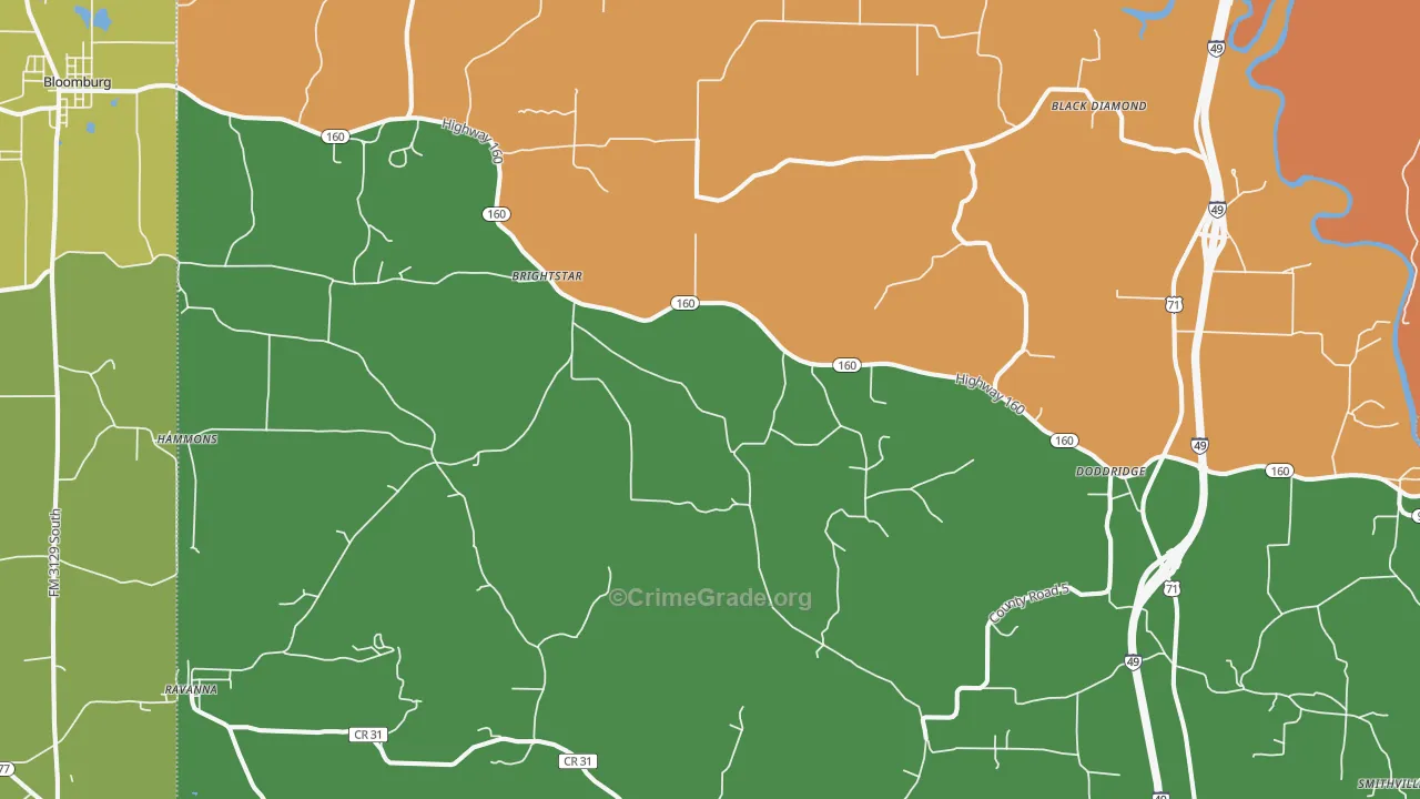 Doddridge, AR Map of Murder Rates