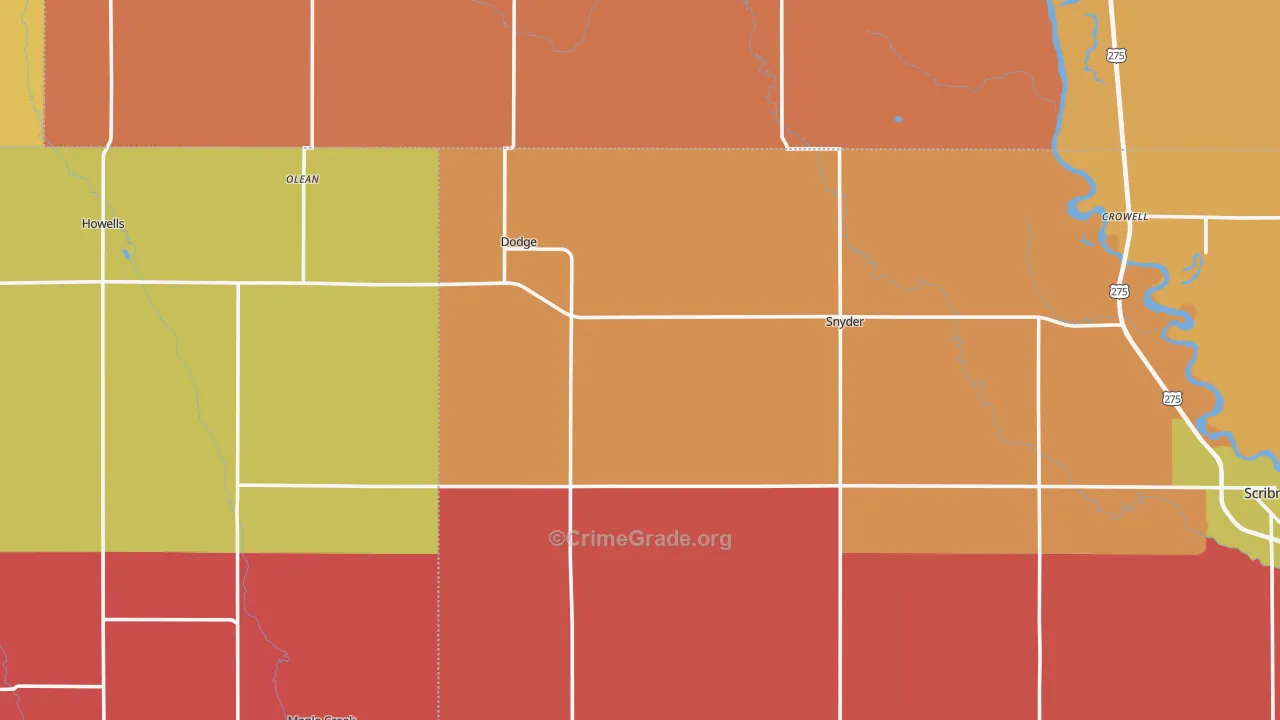 Dodge, NE Map of Murder Rates