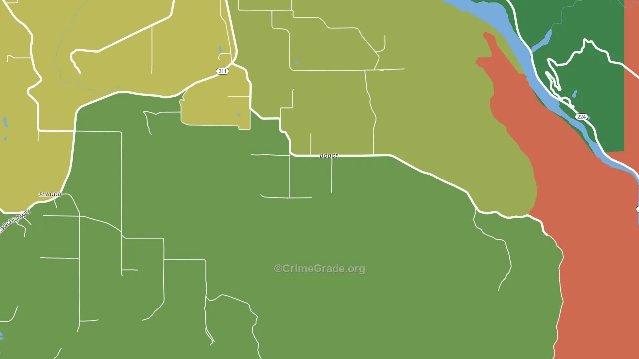 Dodge, OR Map of Murder Rates