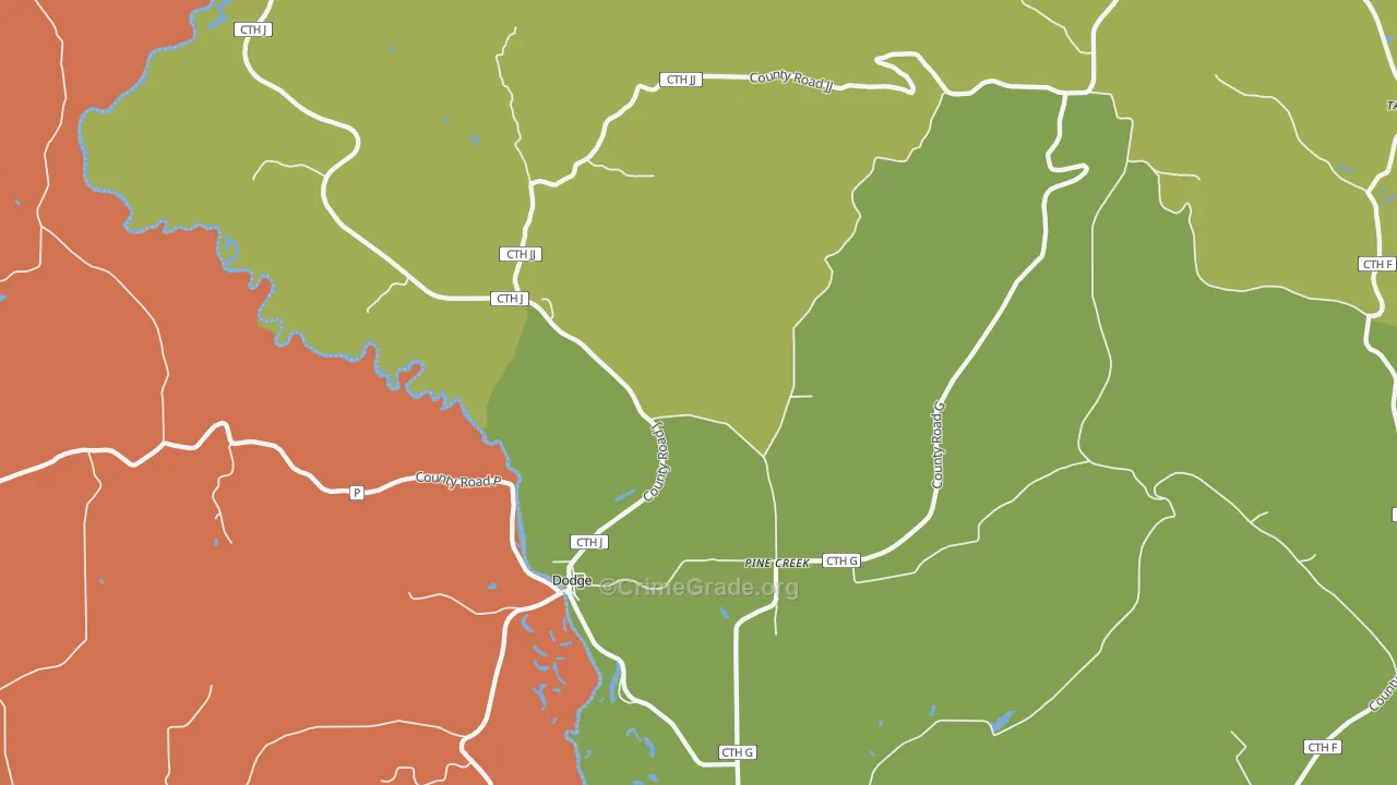 Dodge, WI Map of Murder Rates