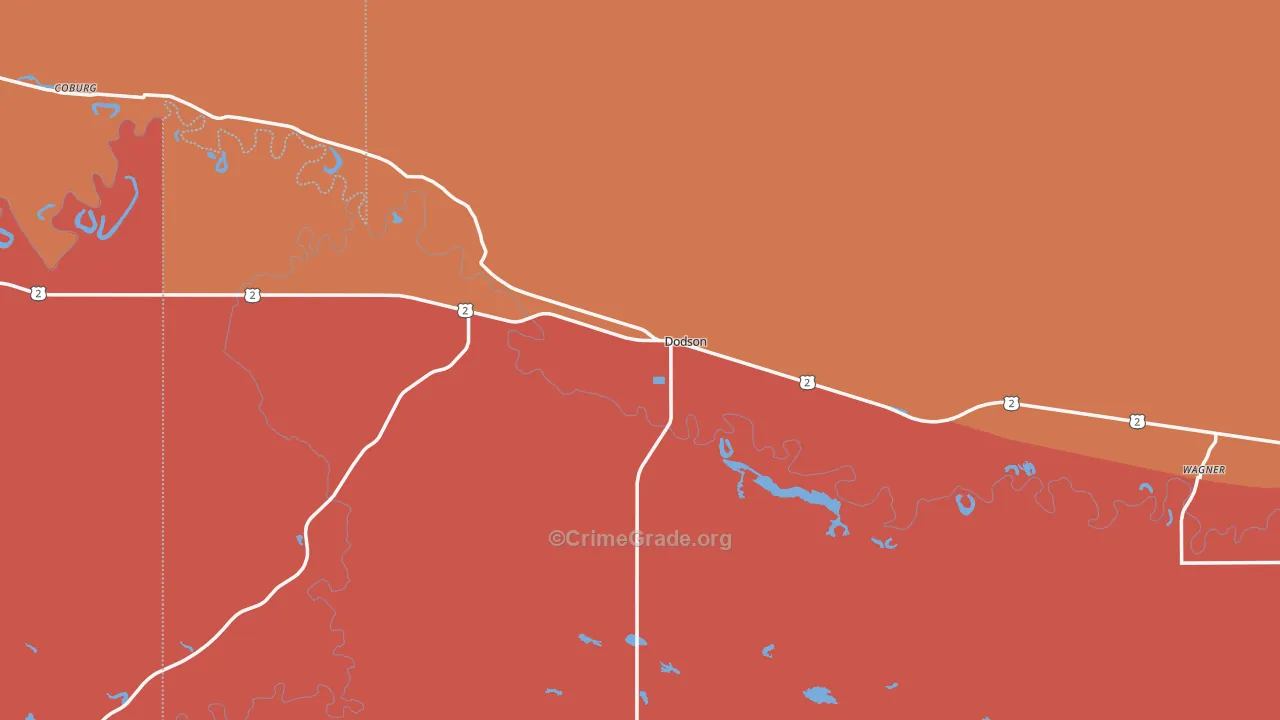 Dodson, MT Map of Murder Rates