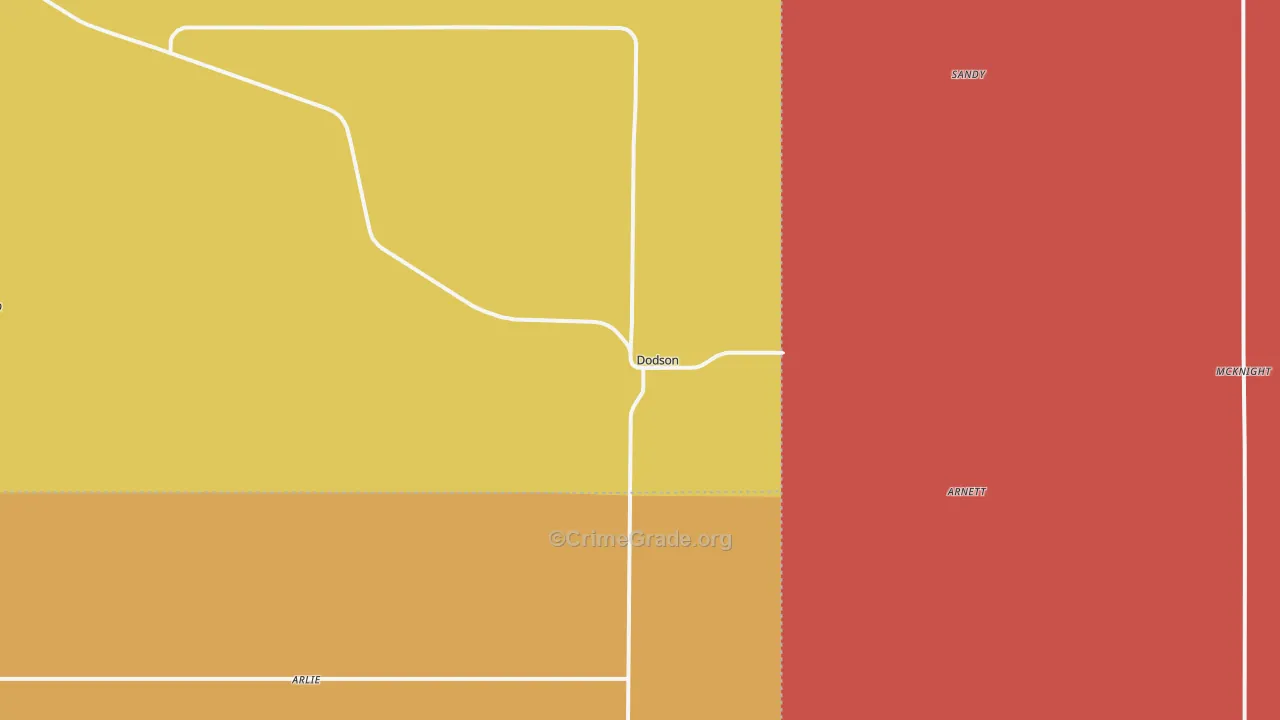 Dodson, TX Map of Murder Rates