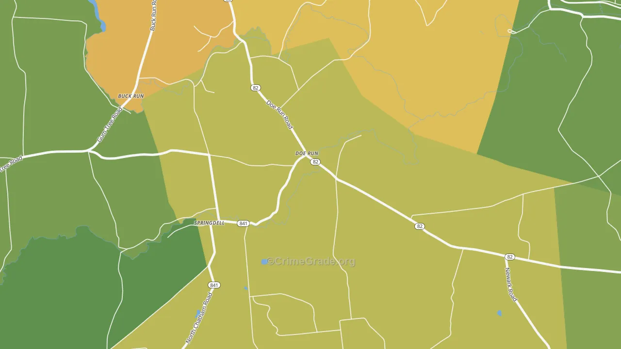 Doe Run, PA Map of Murder Rates
