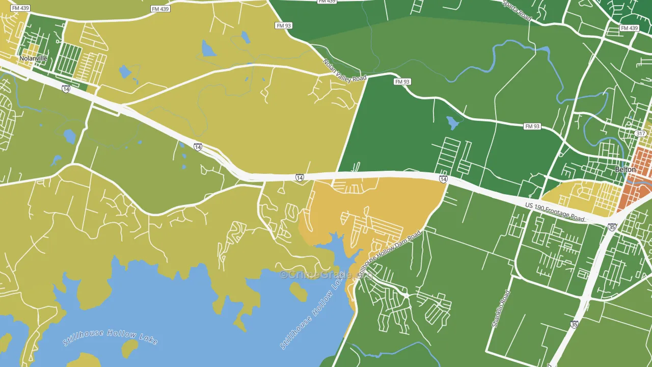 Dog Ridge, TX Map of Murder Rates