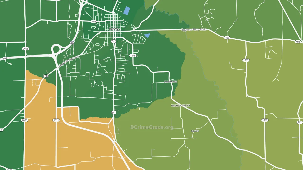 Dogtown, KY Map of Murder Rates