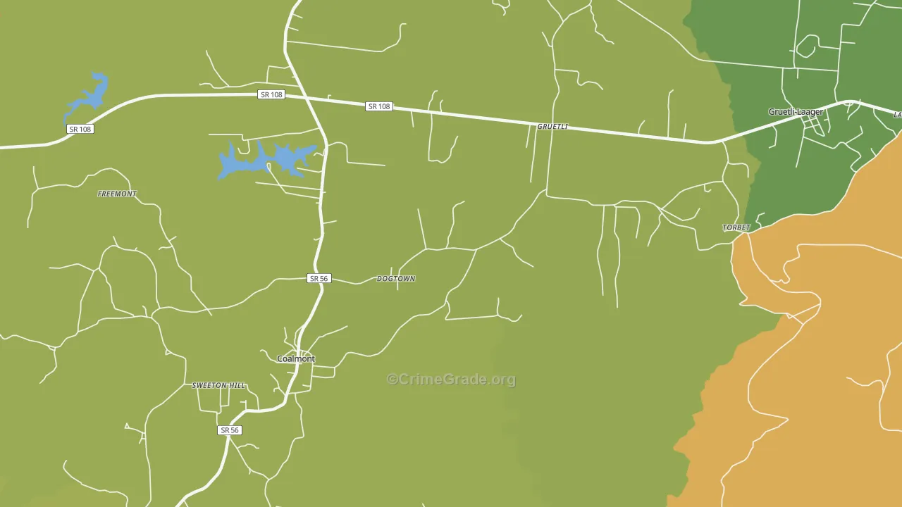 Dogtown, TN Map of Murder Rates