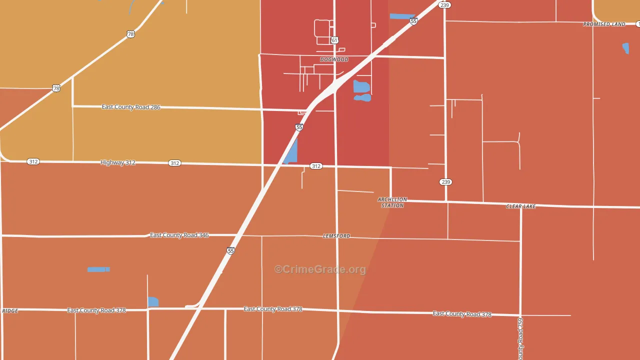 Dogwood, AR Map of Murder Rates