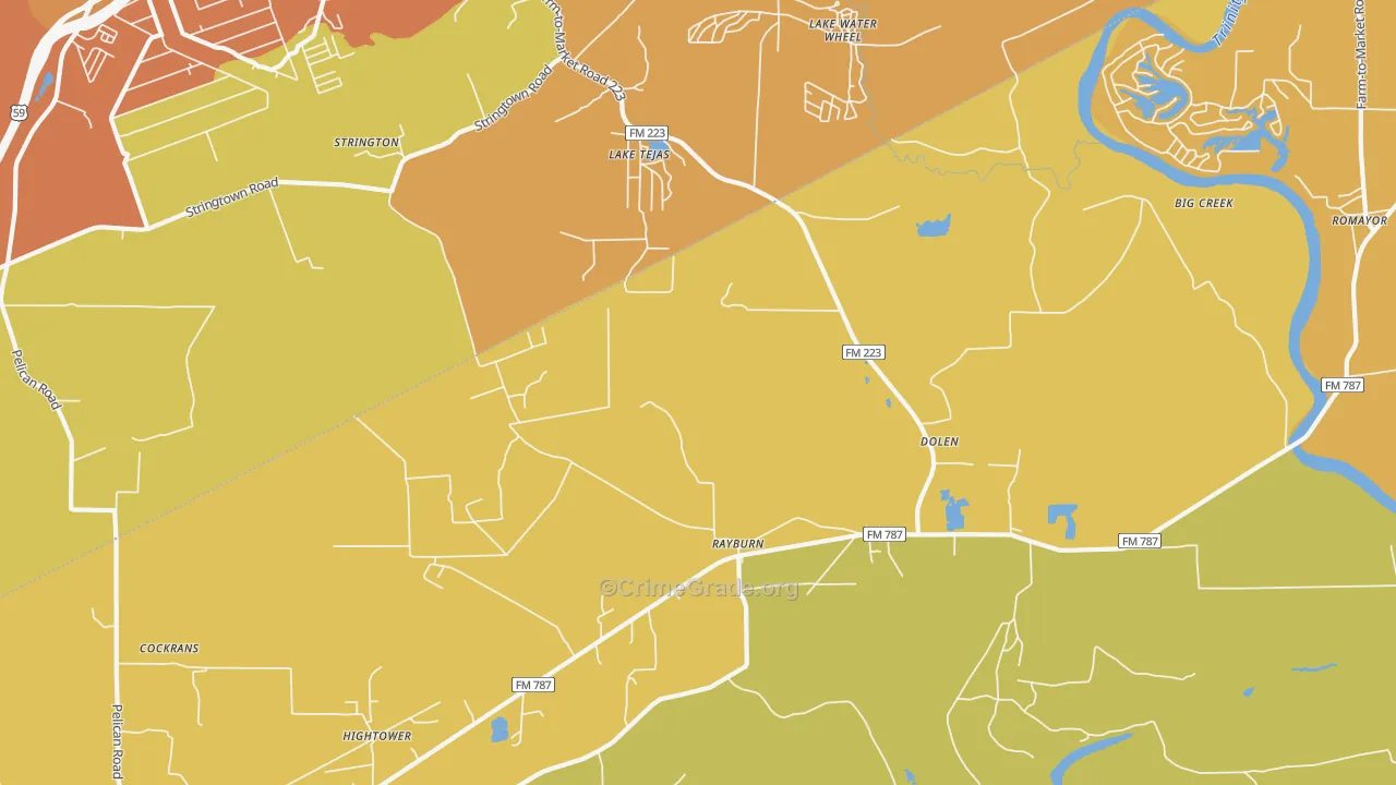 Dolen, TX Map of Murder Rates