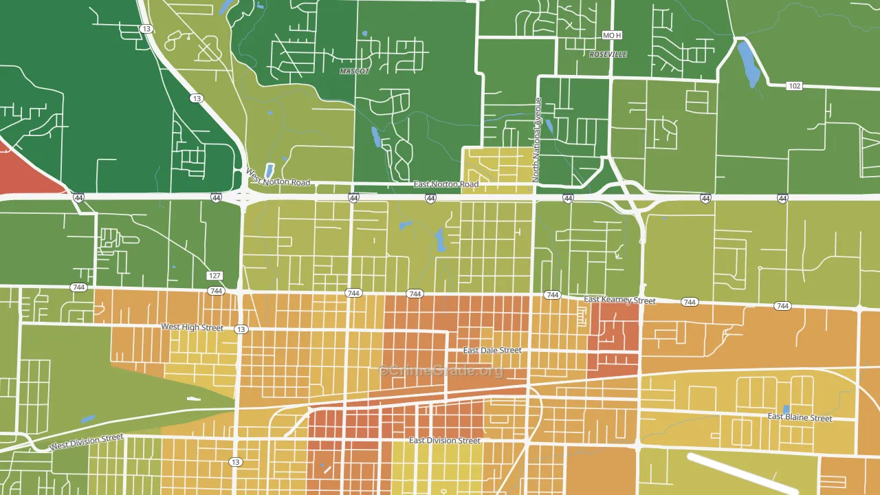 Doling, Springfield, MO Map of Murder Rates