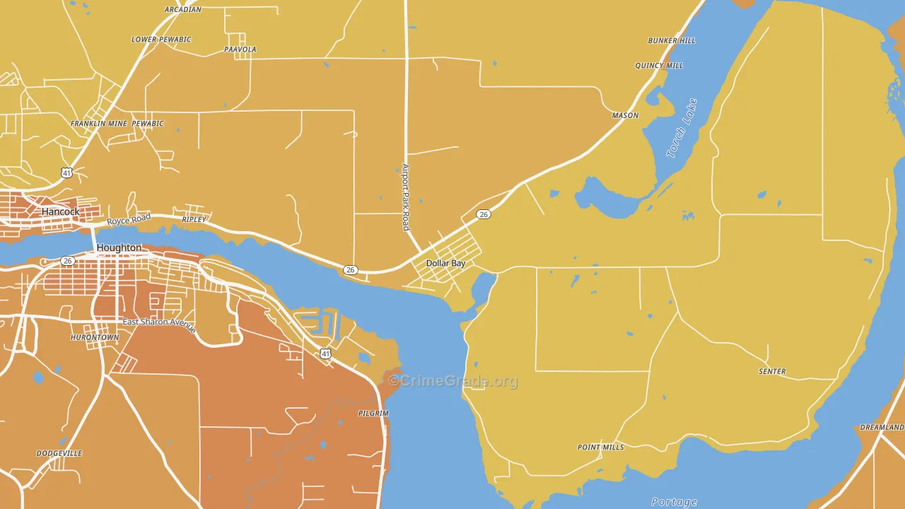 Dollar Bay, MI Map of Murder Rates