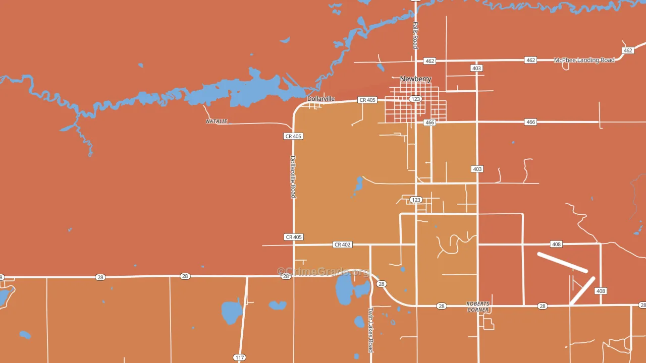 Dollarville, MI Map of Murder Rates