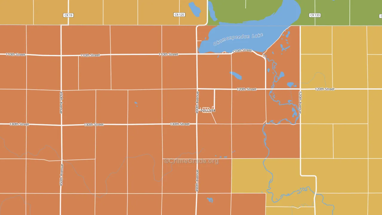 Dolliver, IA Map of Murder Rates