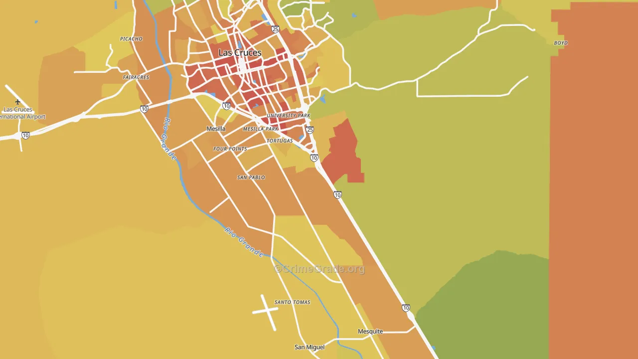 Dona Ana County, NM Map of Murder Rates