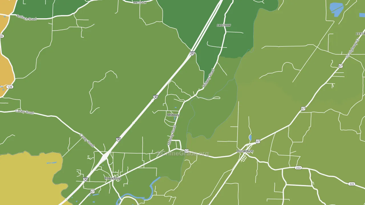 Donaldson, AR Map of Murder Rates