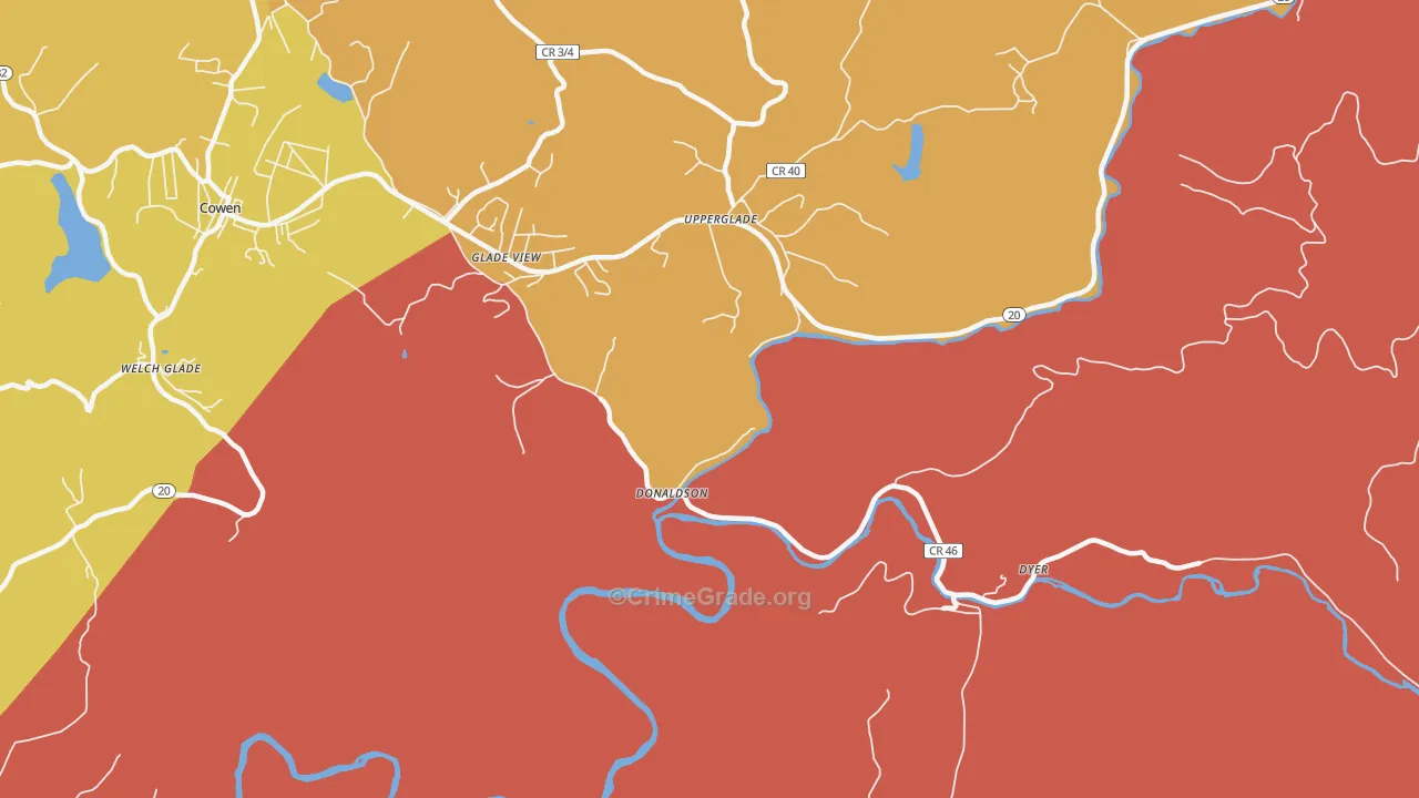 Donaldson, WV Map of Murder Rates