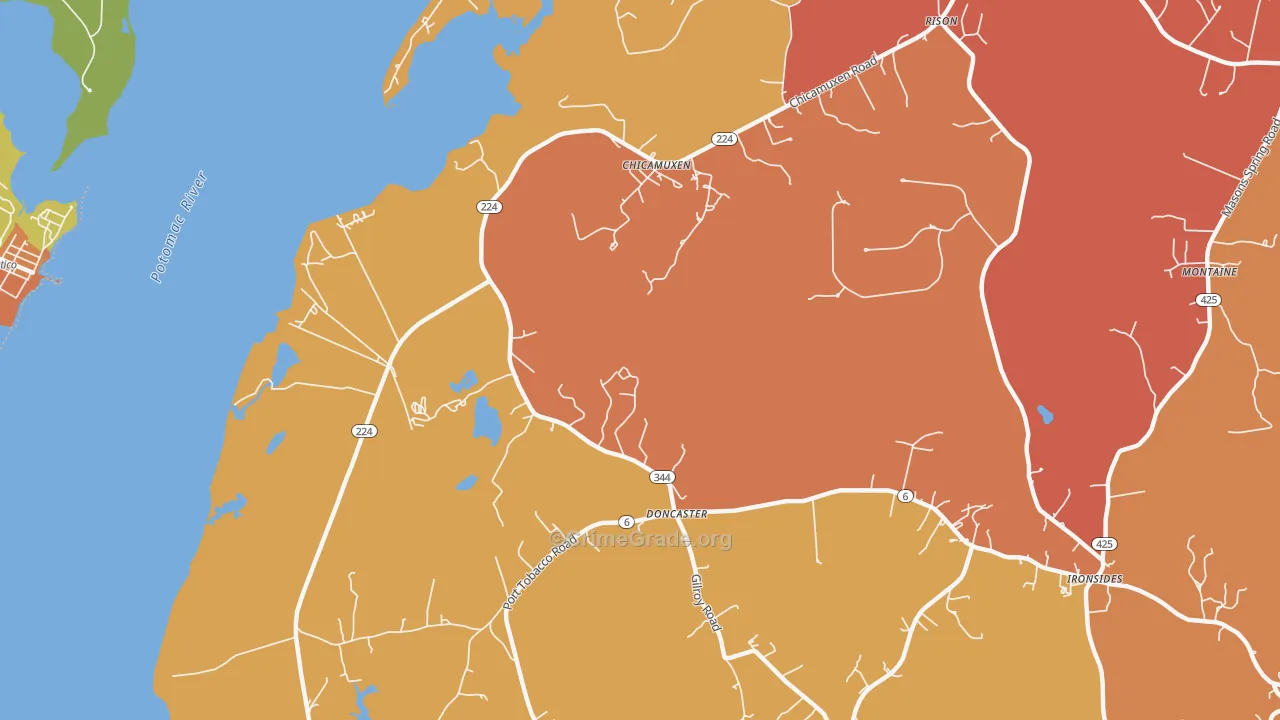 Doncaster, MD Map of Murder Rates