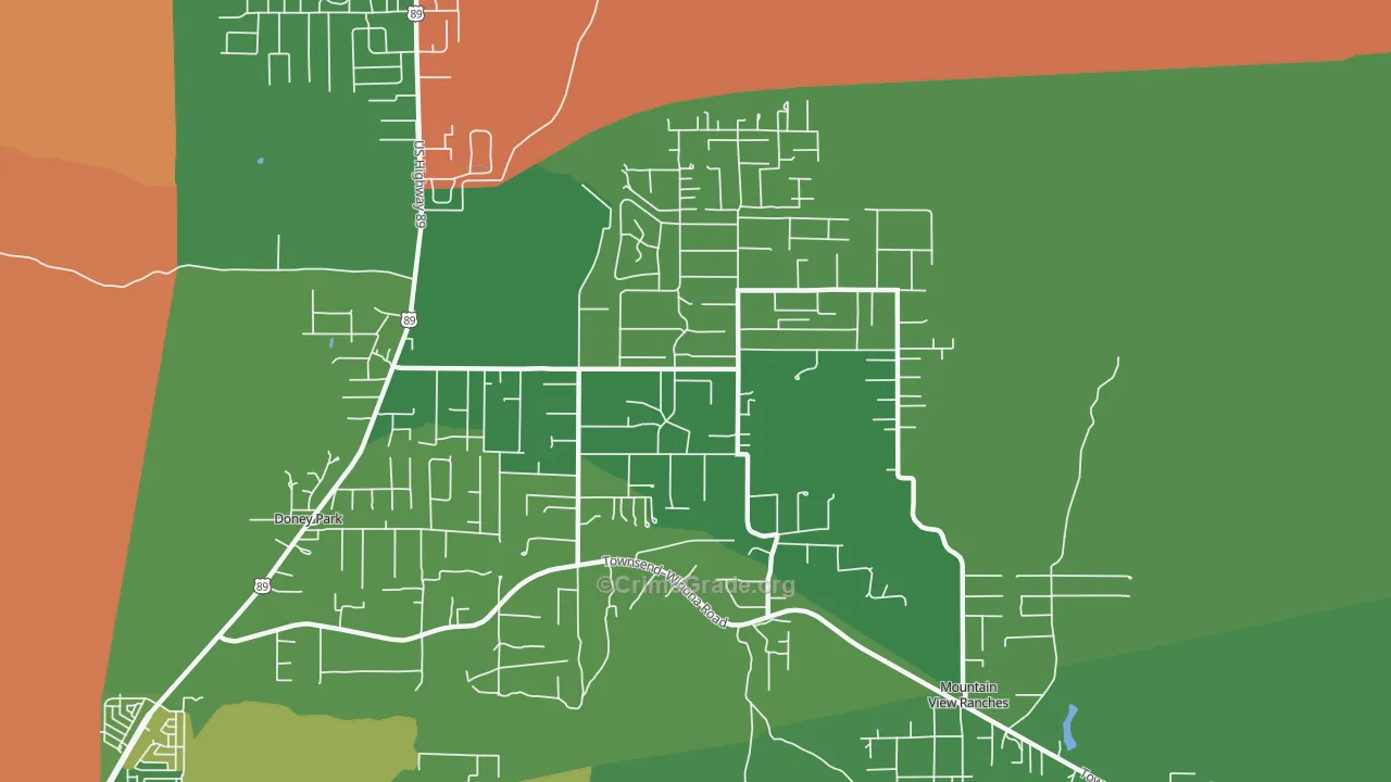 Doney Park, AZ Map of Murder Rates
