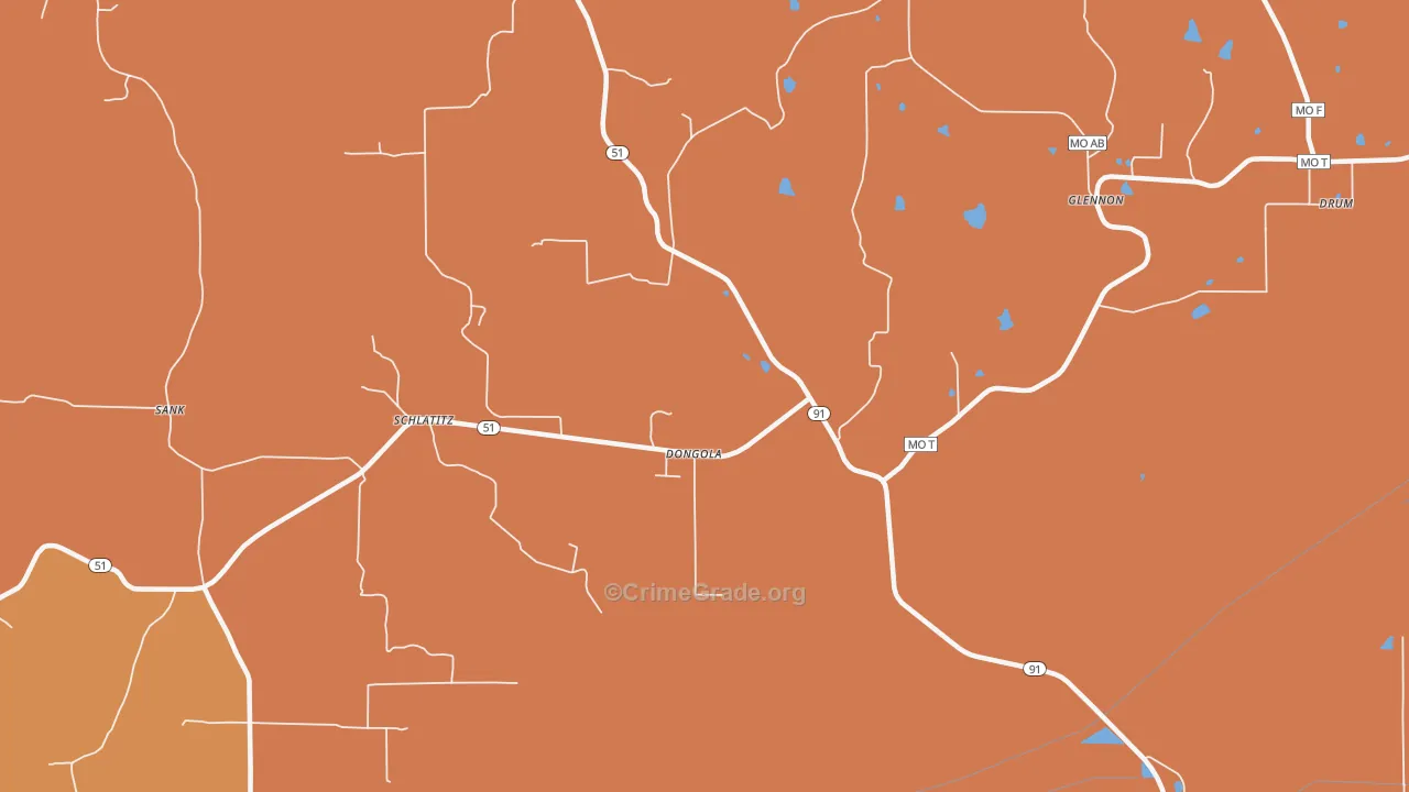 Dongola, MO Map of Murder Rates