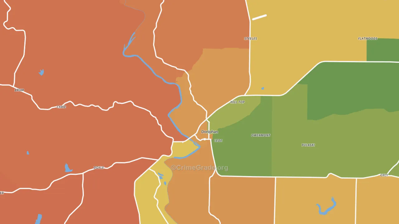 Doniphan, MO Map of Murder Rates