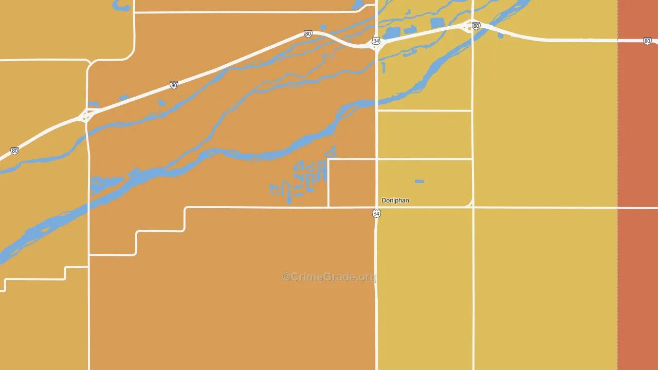Doniphan, NE Map of Murder Rates