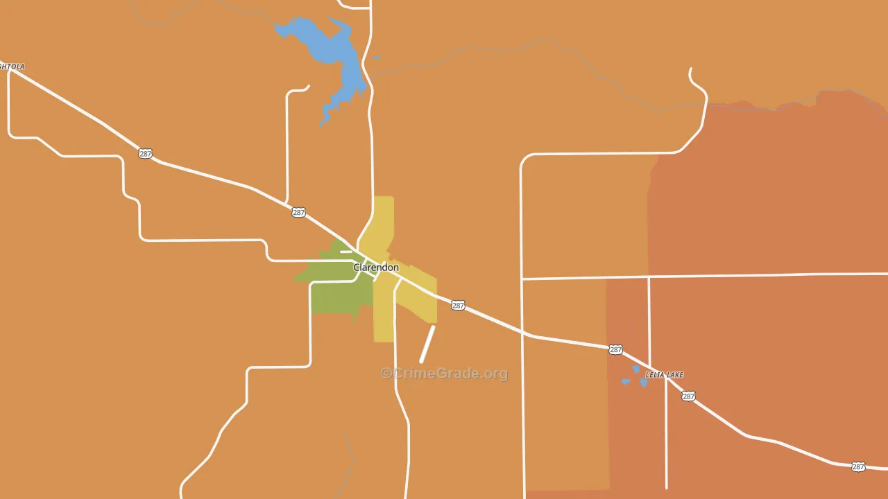 Donley County, TX Map of Murder Rates