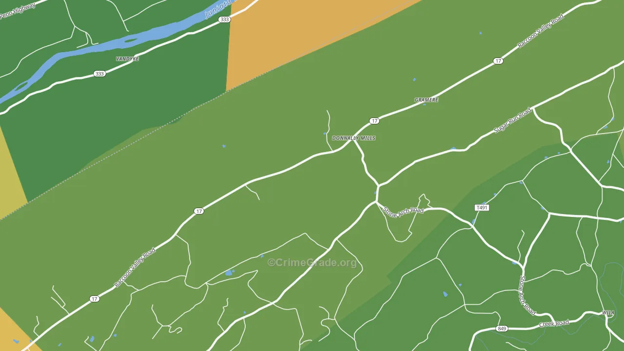 Donnally Mills, PA Map of Murder Rates