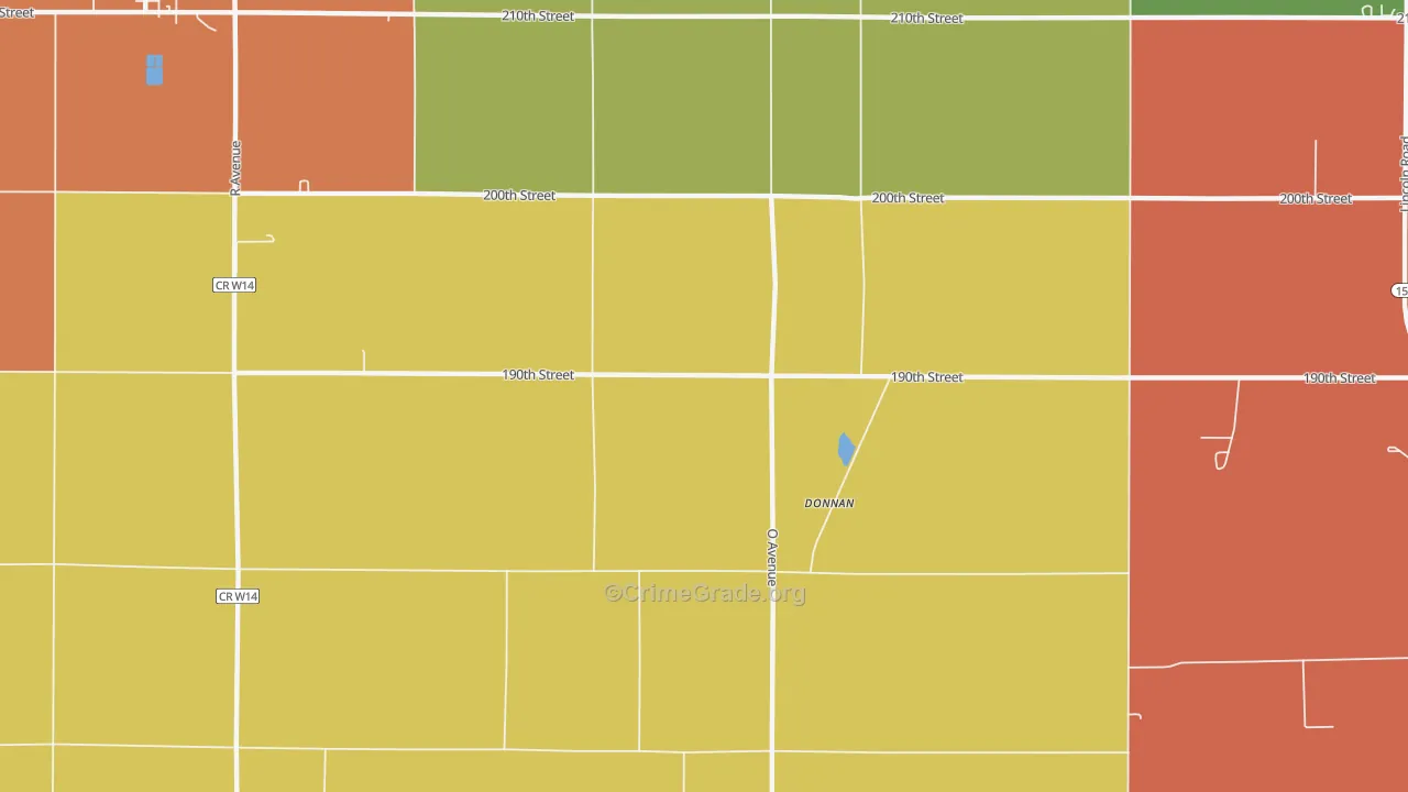 Donnan, IA Map of Murder Rates