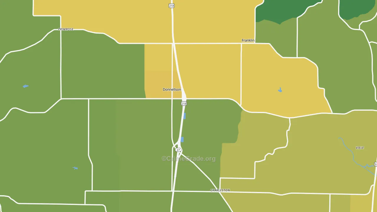Donnellson, IA Map of Murder Rates