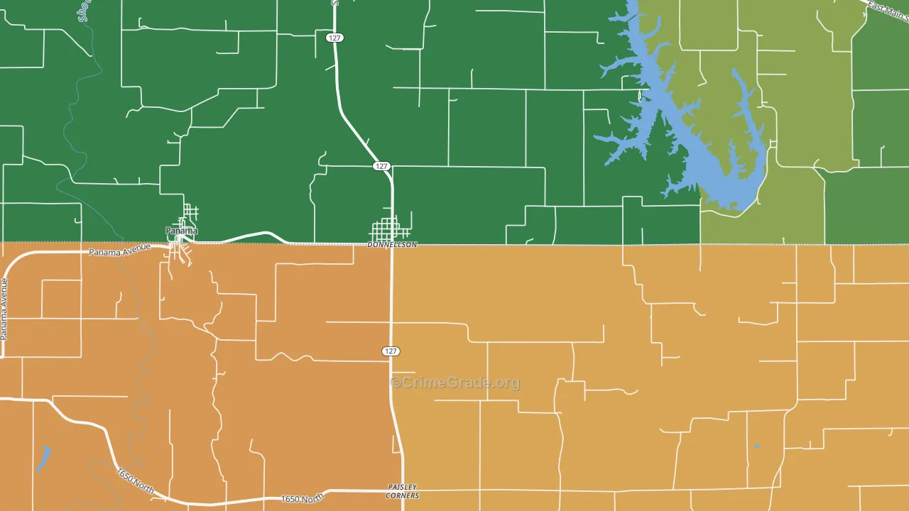Donnellson, IL Map of Murder Rates