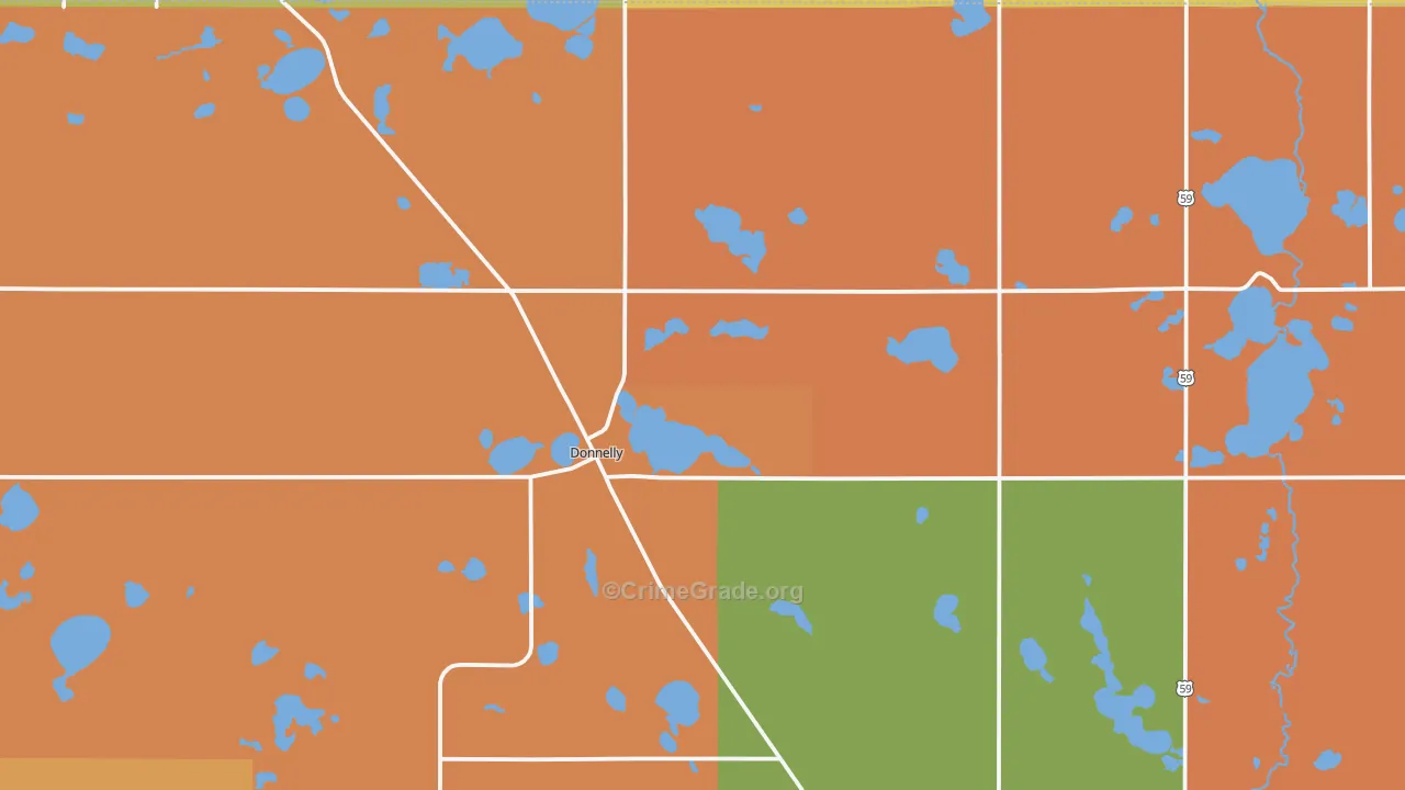 Donnelly, MN Map of Murder Rates