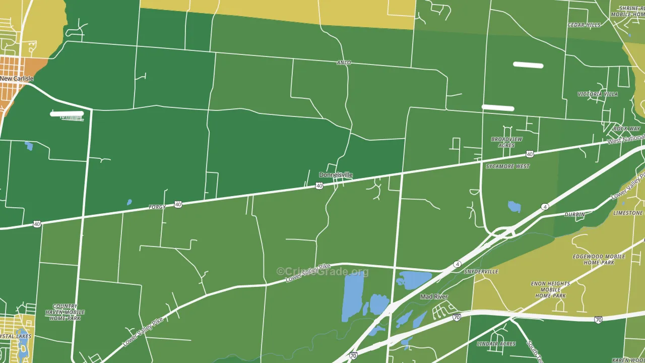 Donnelsville, OH Map of Murder Rates