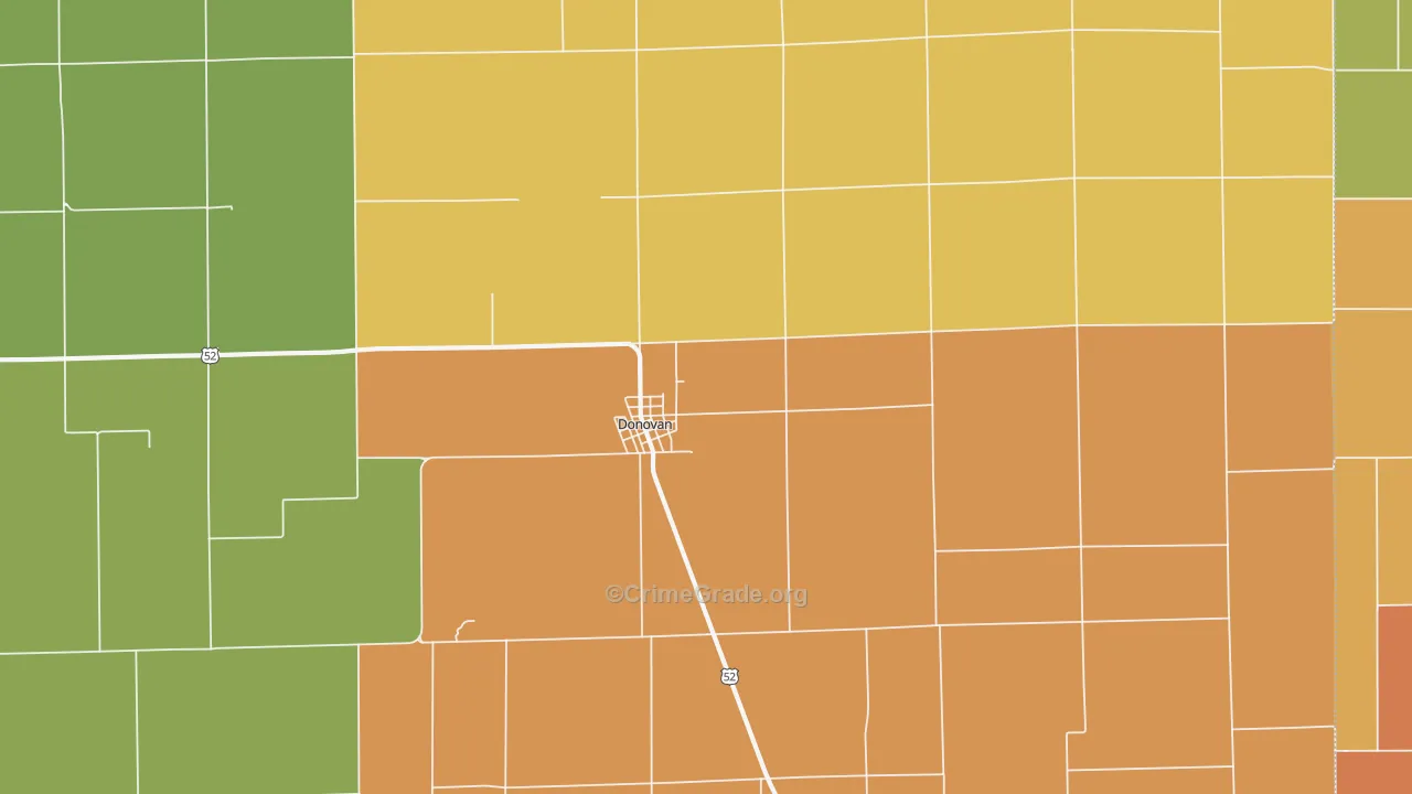 Donovan, IL Map of Murder Rates