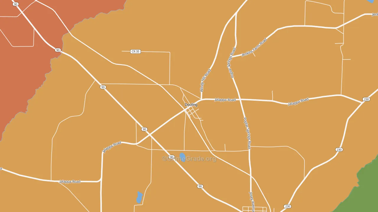 Dooling, GA Map of Murder Rates