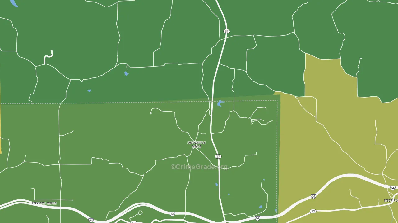 Doolittle Mills, IN Map of Murder Rates