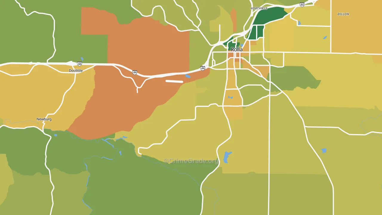 Doolittle, MO Map of Murder Rates
