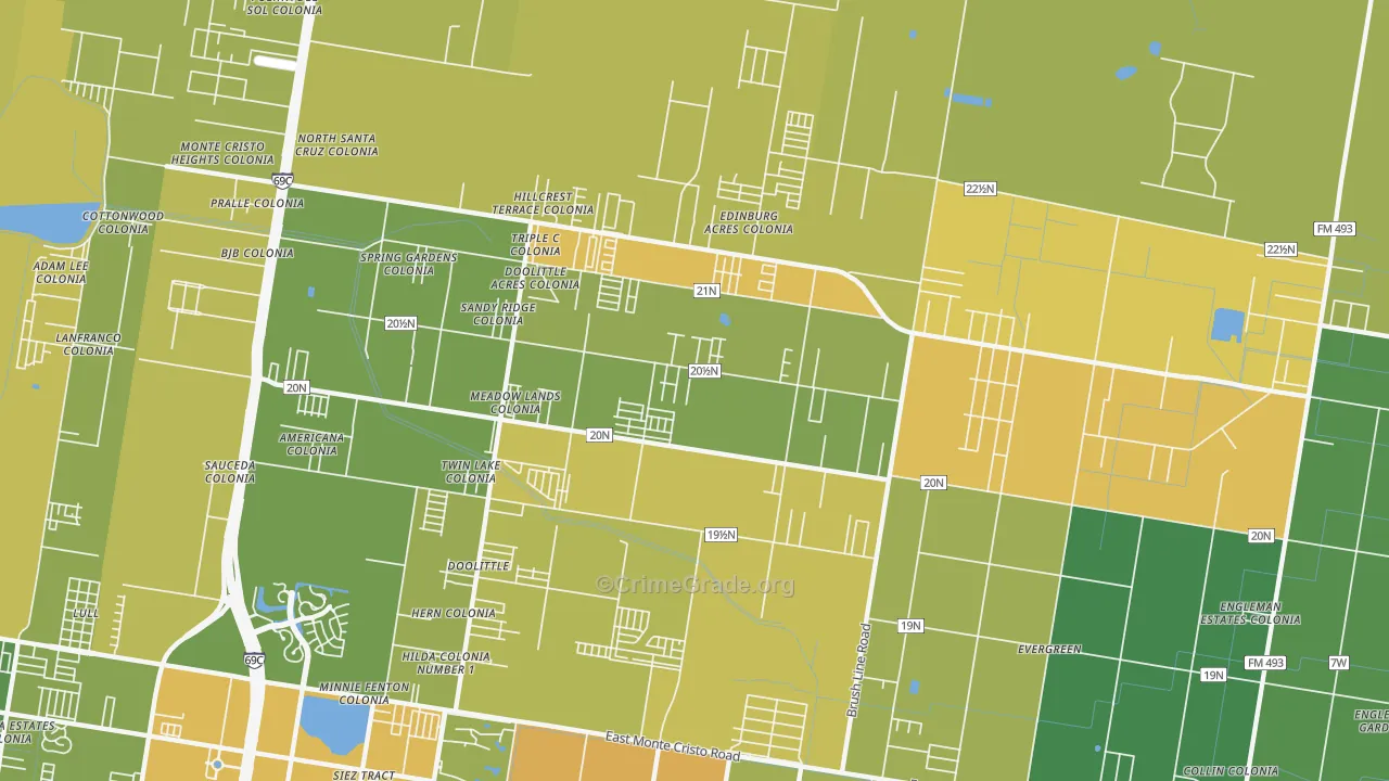 Doolittle, TX Map of Murder Rates