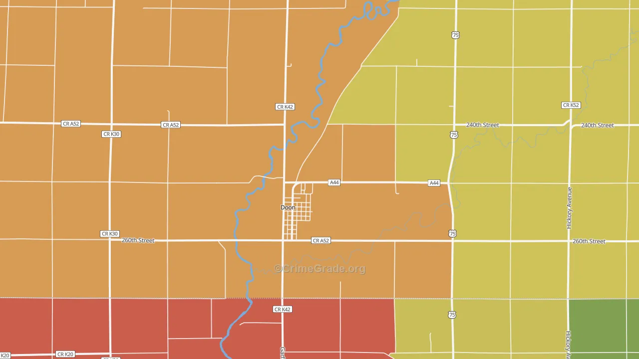 Doon, IA Map of Murder Rates
