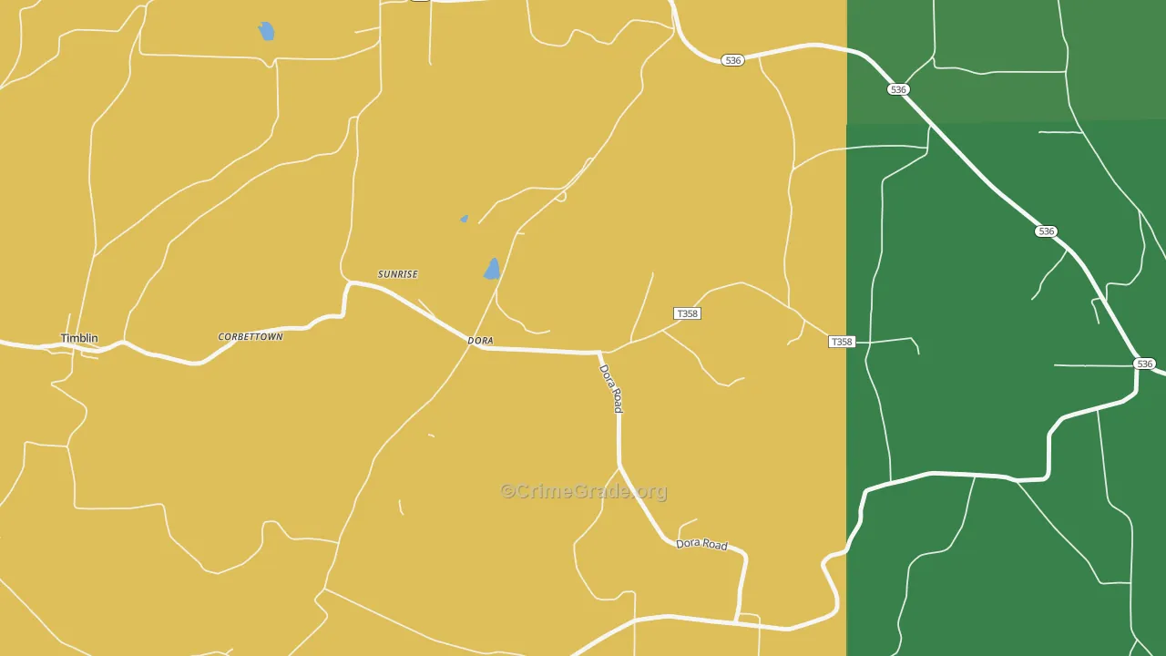 Dora, PA Map of Murder Rates