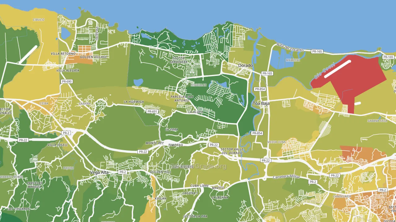 Dorado Municipio, PR Map of Murder Rates