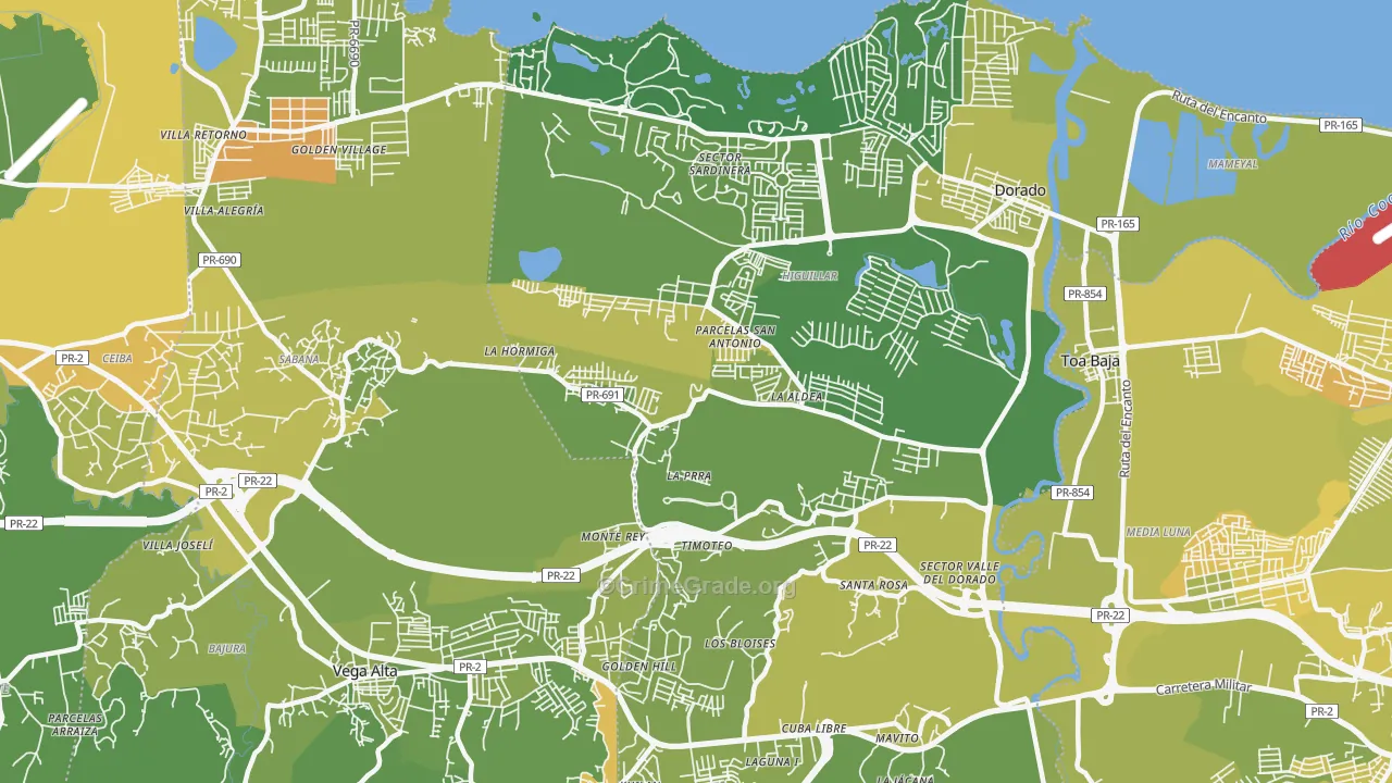 Dorado, PR Map of Murder Rates
