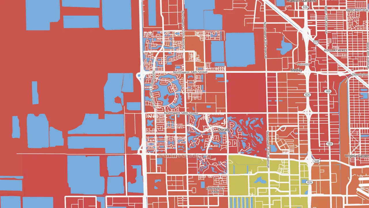 Doral, FL Map of Murder Rates