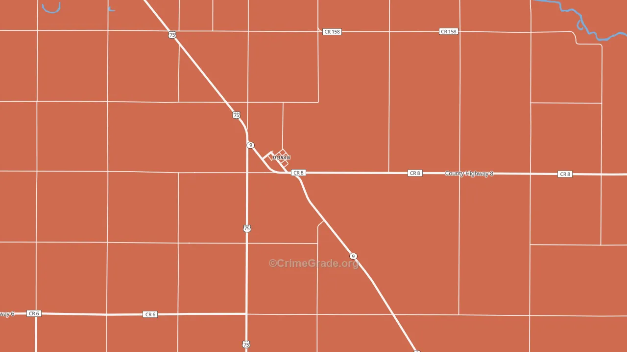Doran, MN Map of Murder Rates