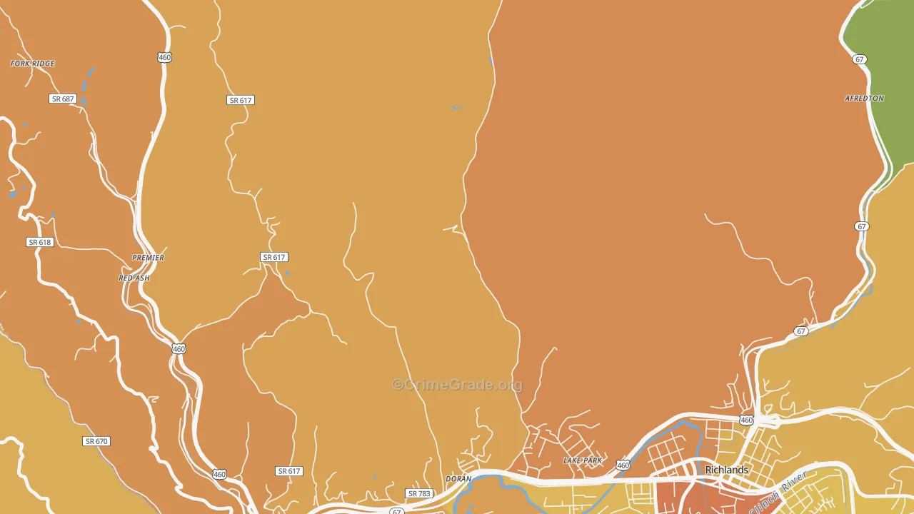 Doran, VA Map of Murder Rates