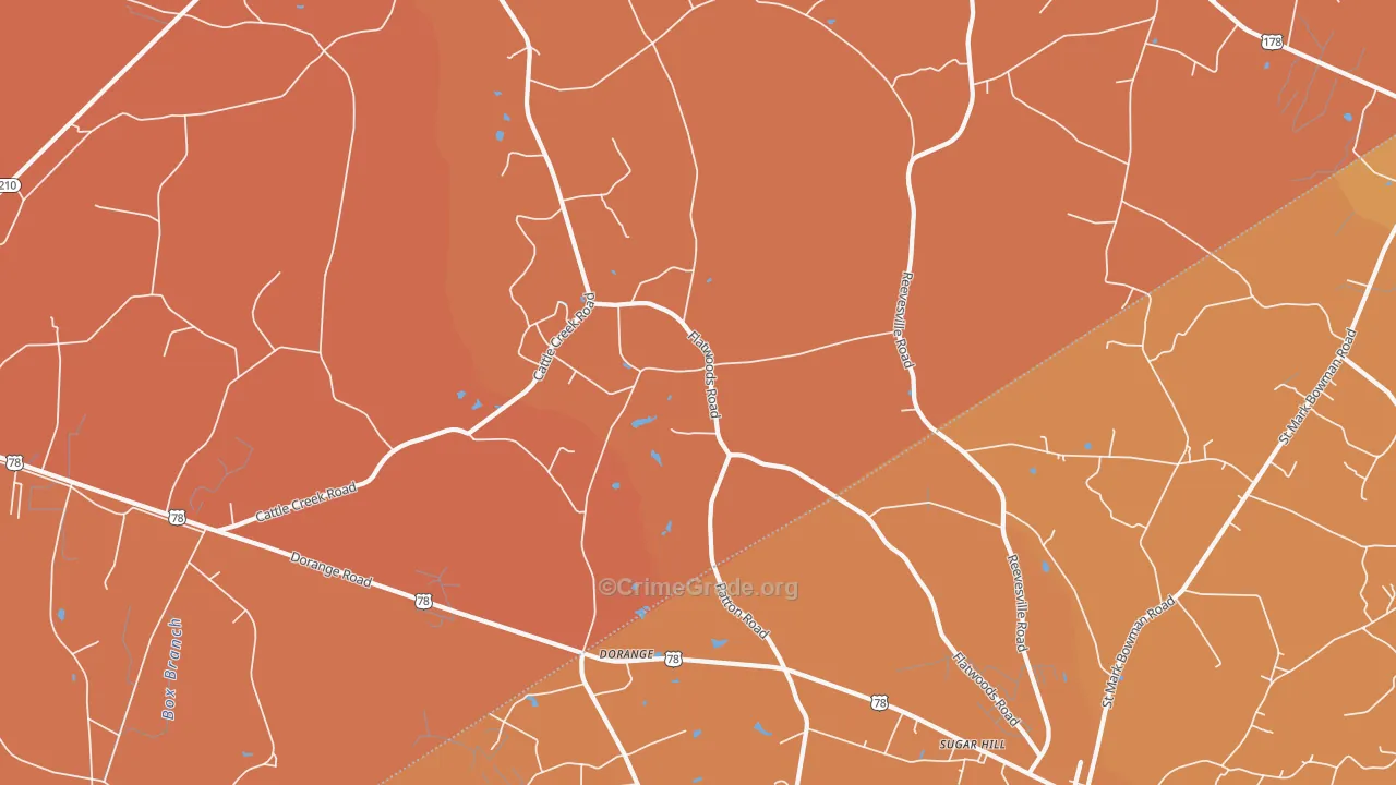 Dorange, SC Map of Murder Rates